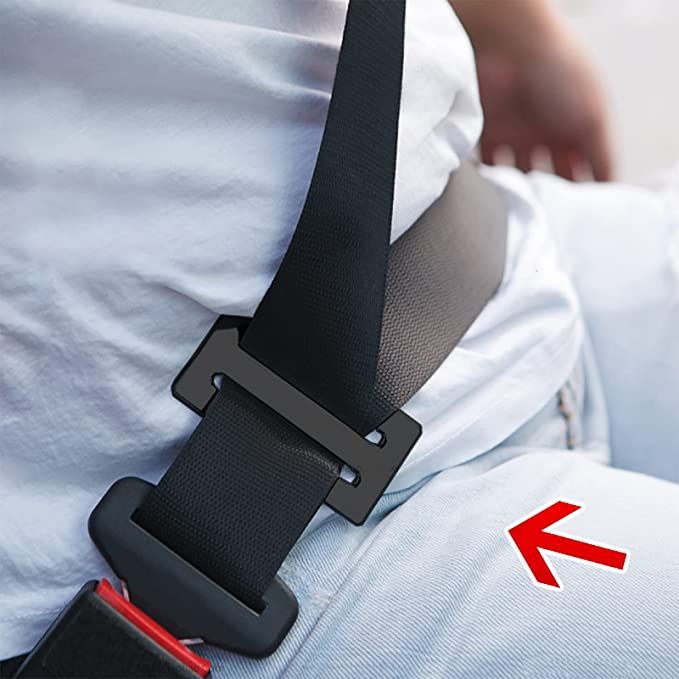 Secure comfort: Attach extender to seat belt for a perfect fit.